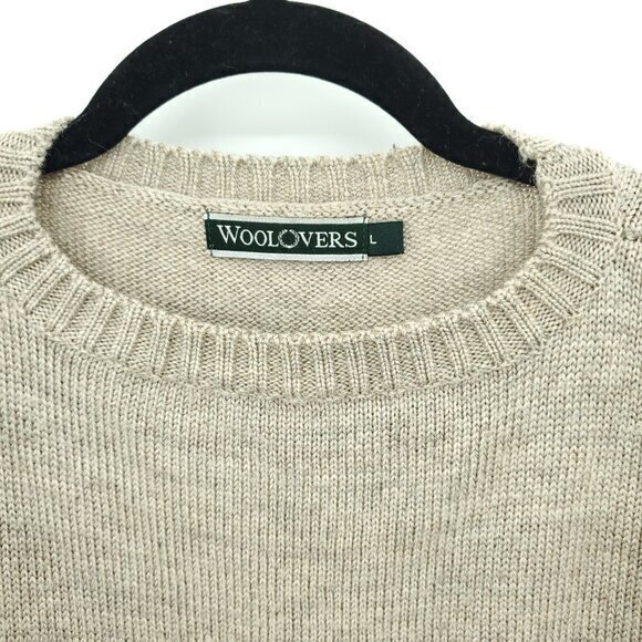 WooLovers 100% British Wool Crewneck Sweater L Tan - Picture 7 of 16
